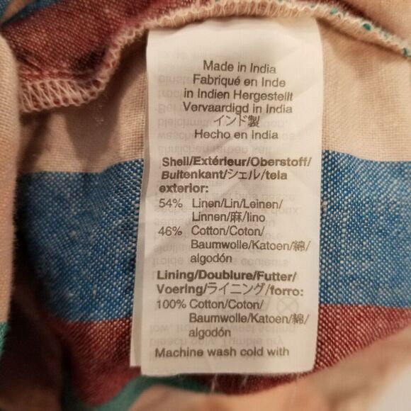 Madewell Women Linen Blend Cropped Jumpsuit Sz 10 Flagstaff Candy Stripes Boho - Picture 8 of 8